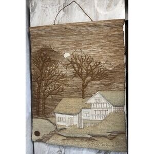 Vintage Countryside Cottage Wall Hanging Tapestry Woven Home Decor